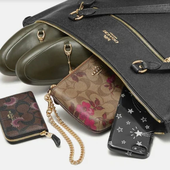 NWT Coach Purse Gallery Tote‎ Signature Canvas/brown color - Picture 9 of 14